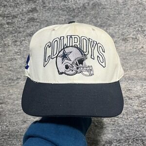 Vintage Dallas Cowboys Team NFL Annco Hat Snapback Embroidered Logo White Blue